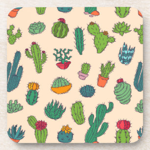 Cute Cactus Standing Pattern Coaster