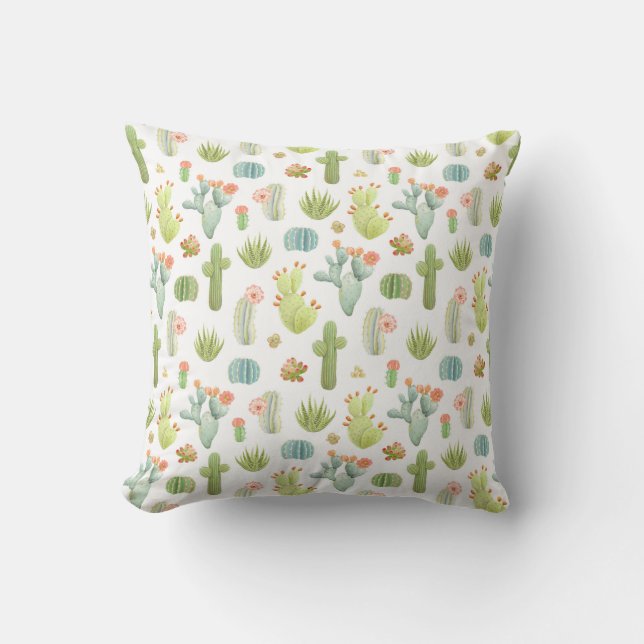 Cute Cactus Standing Pattern Cushion (Front)