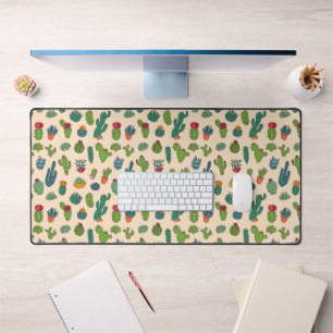Cute Cactus Standing Pattern Desk Mat