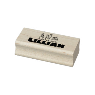 Cute Cactus Succulents Graphic Custom Name Text  Rubber Stamp