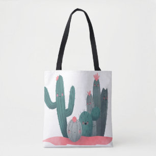 cute cactus tote bag