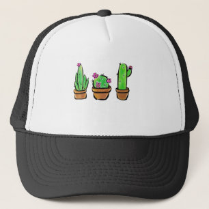 Cute Cactus Trio Illustration Trucker Hat