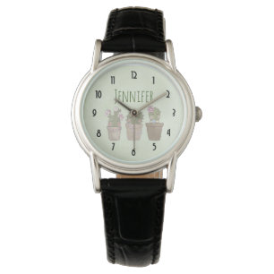  Cute Cactus Trio Wearing Jewelry Watch