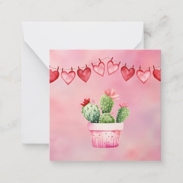 Cute Cactus Valentine's Day Cards (Front)