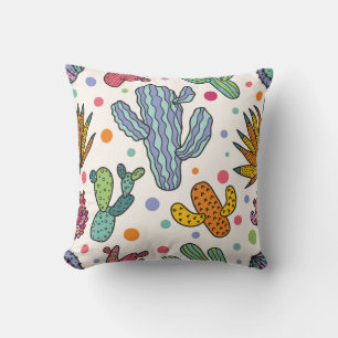 Cute Cactus Vintage Seamless Pattern Cushion