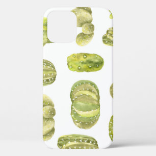 Cute Cactus, Watercolor Seamless Decor. iPhone 12 Case