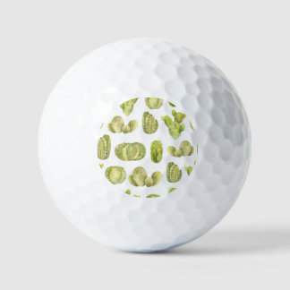 Cute Cactus, Watercolor Seamless Decor. Golf Balls