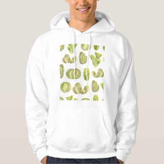 Cute Cactus, Watercolor Seamless Decor. Hoodie