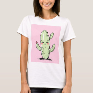 Cute cactus with pink background T-Shirt