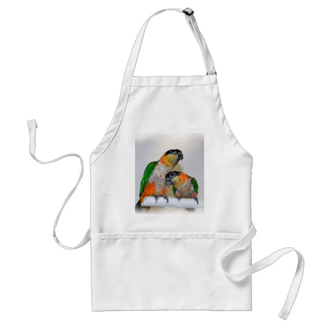 Cute Caique Parrot Pair Bird Apron (Front)