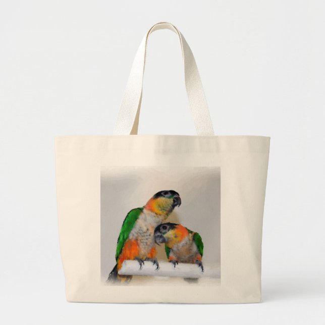 Cute Caique Parrot Pair Tote Bag (Front)