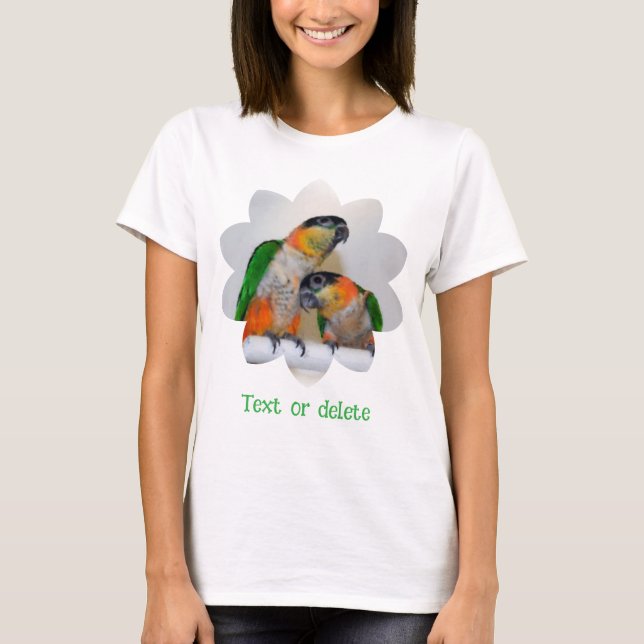 Cute Caique Parrot Watercolor Art Personalized T-Shirt (Front)
