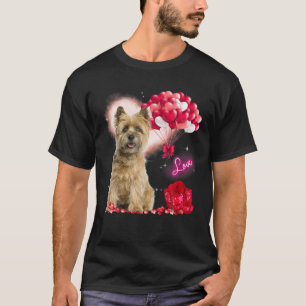 Cute Cairn Terrier Balloon Heart Valentine's Day V T-Shirt