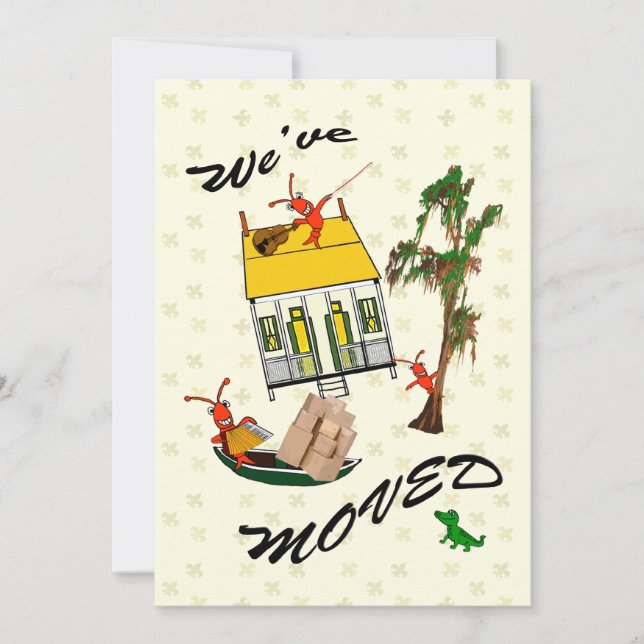 Cute Cajun Crawfish Moving Announcements (Front)