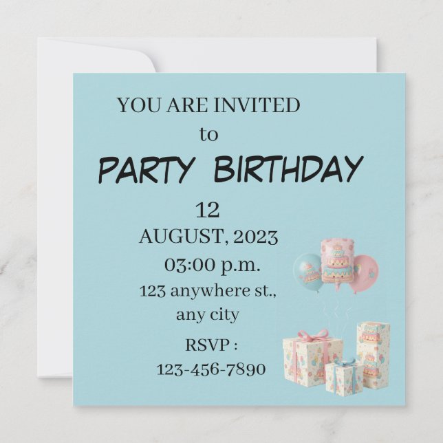 Cute Cake and Cupcakes Card (Back)