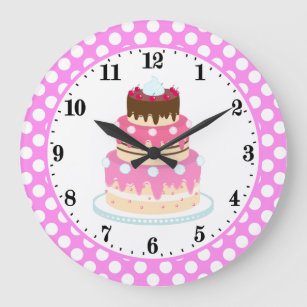 cute cake baker,bakery decor large clock