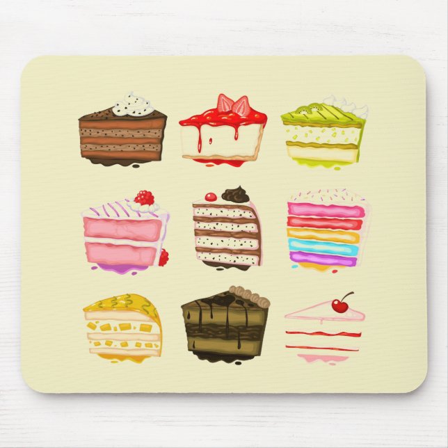 Cute cake birthday cake with colourful cream mouse mat (Front)