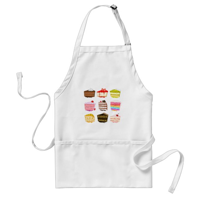 Cute cake birthday cake with colourful cream standard apron (Front)
