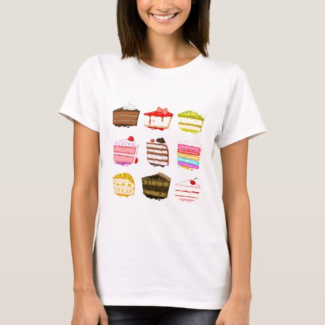 Cute cake birthday cake with colourful cream T-Shirt (Front)