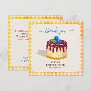 Cute Cake Dessert Orange Bridal Shower Thank You Card