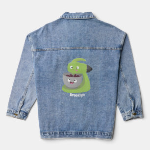 Cute cake mixer kitchen appliance cartoon denim jacket