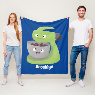 Cute cake mixer kitchen appliance cartoon fleece blanket