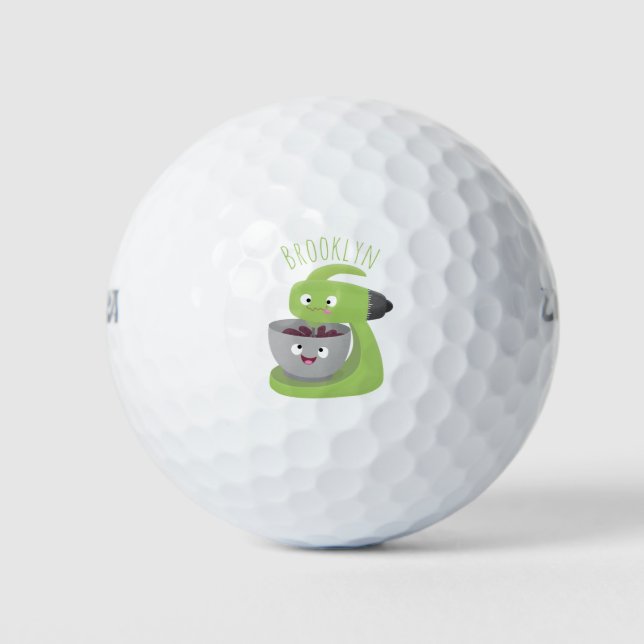 Cute cake mixer kitchen appliance cartoon golf balls (Front)