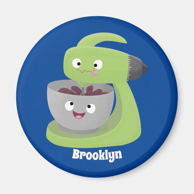 Cute cake mixer kitchen appliance cartoon magnet (Front)