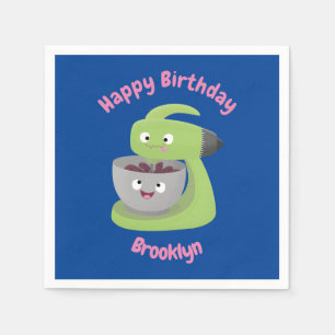 Cute cake mixer kitchen appliance cartoon napkins