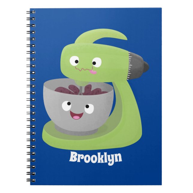 Cute cake mixer kitchen appliance cartoon notebook (Front)