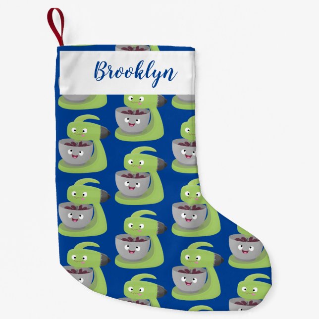 Cute cake mixer kitchen appliance cartoon small christmas stocking (Front)