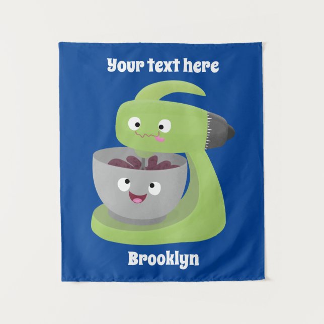 Cute cake mixer kitchen appliance cartoon tapestry (Front)