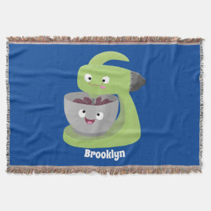 Cute cake mixer kitchen appliance cartoon throw blanket