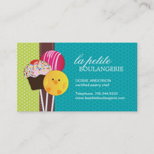 Cute Cake Pop Business Cards