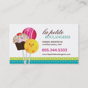 Cute Cake Pop Business Cards