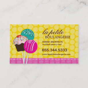 Cute Cake Pop Business Cards