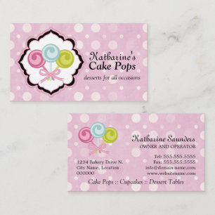 Cute Cake Pops Bakery Business Card