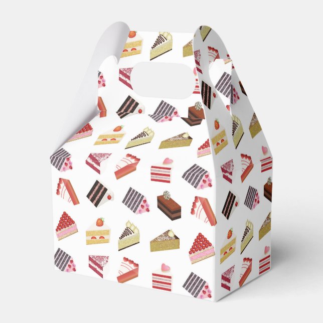 Cute Cake Variety Pattern Favour Box (Front Side)