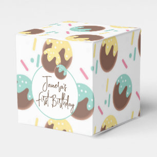 Cute Cakepop Balls First Birthday Sprinkles Favour Box