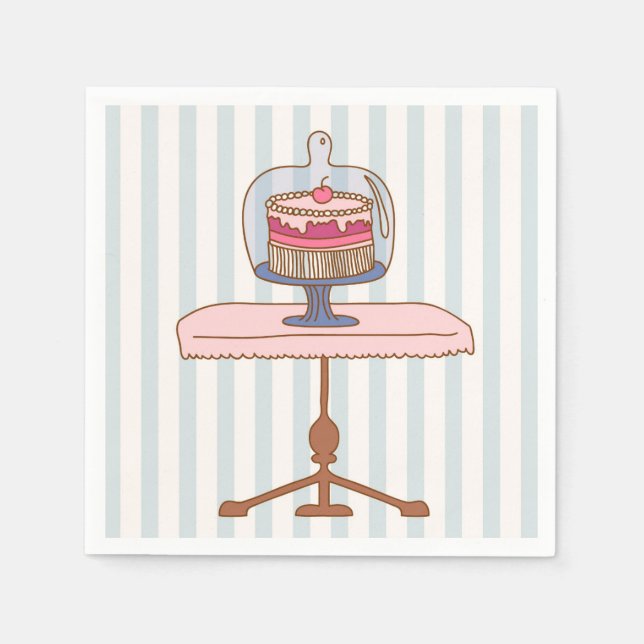 Cute cakes afternoon tea party napkin (Front)