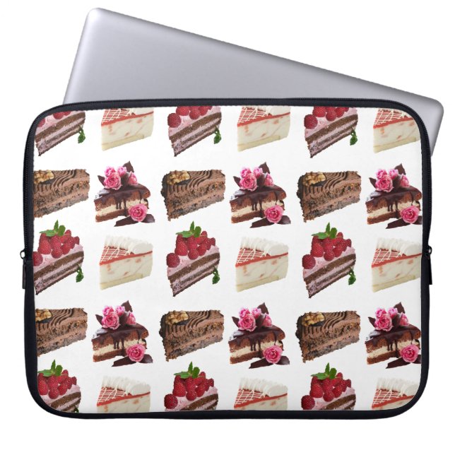 Cute Cakes Lovers Desserts Pattern Quirky Laptop Sleeve (Front)