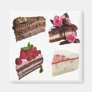 Cute Cakes Lovers Desserts Selection Magnet