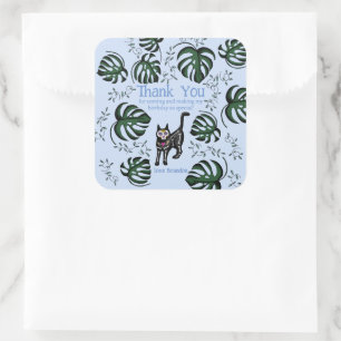 Cute Calavera Cats Kids Birthday Party Favour  Square Sticker