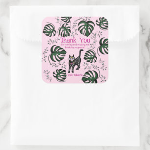 Cute Calavera Cats Kids Birthday Party Favour  Square Sticker