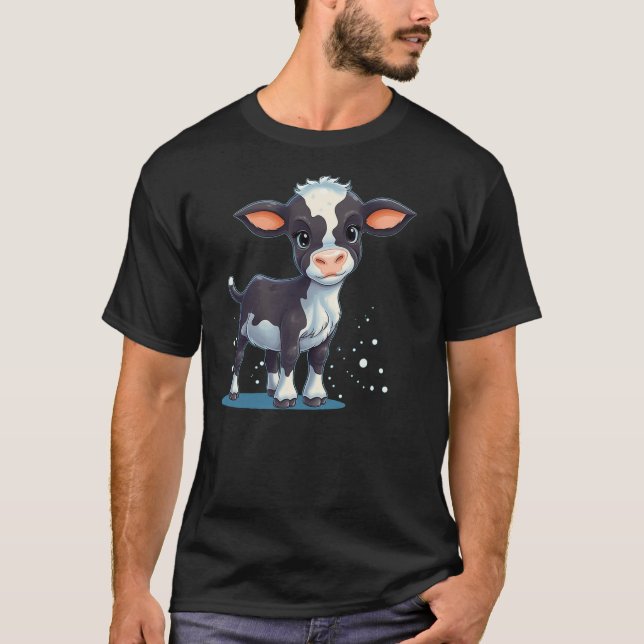 Cute Calf Face for sweet Cow Baby Lovers T-Shirt (Front)