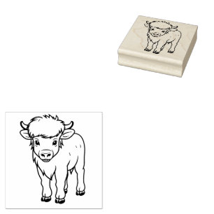 Cute Calf Rubber Stamp
