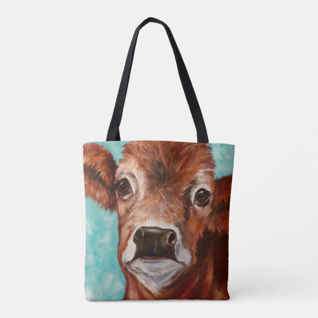 Cute Calf Tote in Aqua Bag (Back)