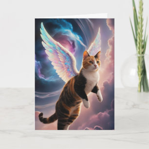 Cute Calico Cat Angel Sympathy Card