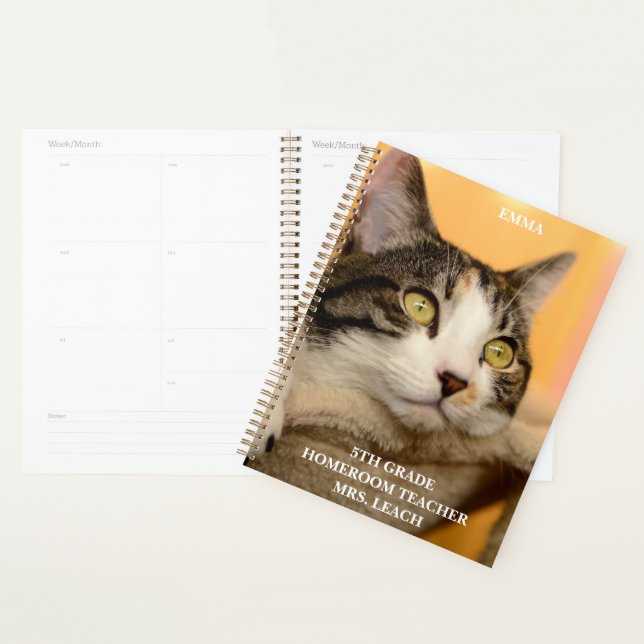 Cute Calico Cat School Class cat planner (Display)