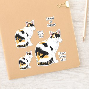 Cute Calico Cat Sticker Set